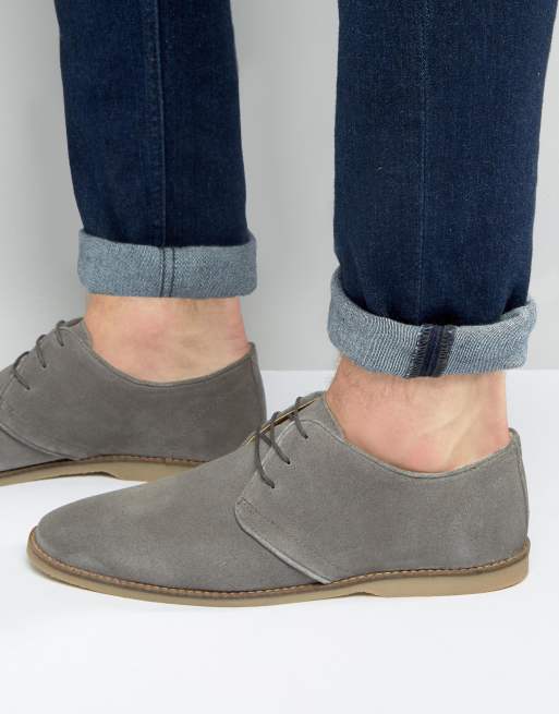 Grey suede cheap derby shoes