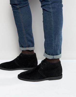 ASOS Desert Boots in Black Faux Suede 