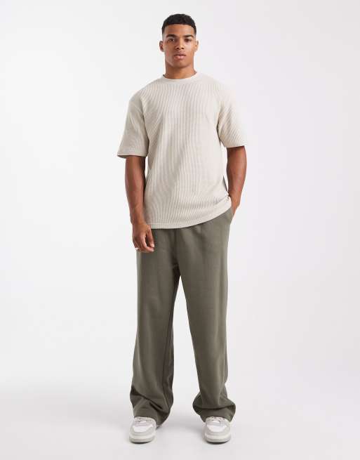 ASOS DESGIN heavyweight relaxed t-shirt in beige waffle