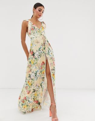 floral maxi wrap dress