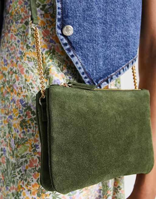 Green suede best sale crossbody bag