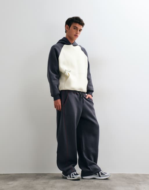 ASOS DESIG - jogger de corte cocoon con pespunte en contraste en color carbón, 5 de 5