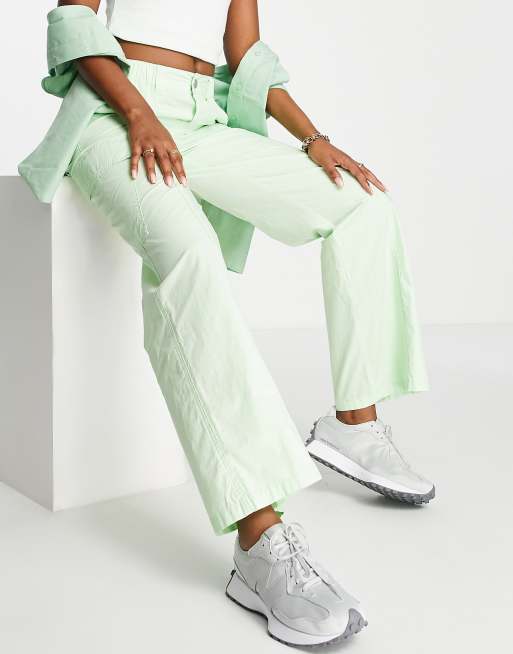 ASOS DESIGN 00's low rise cargo pants in bright lime