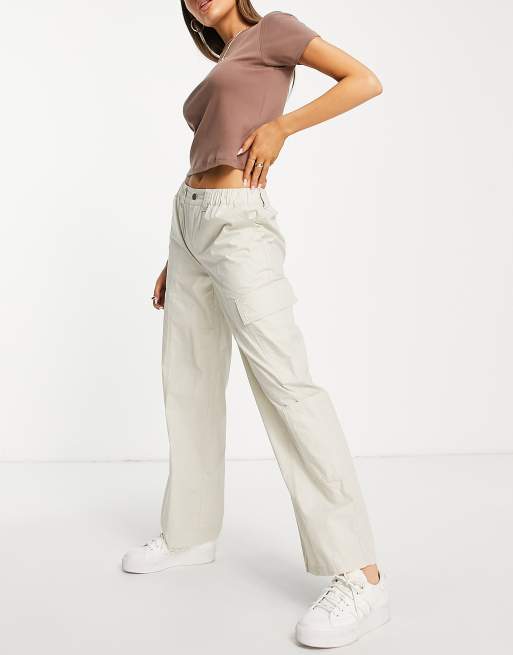 ASOS DESIGN 00's low rise cargo trousers in oat | ASOS