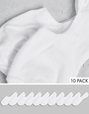 ASOS DESIGN 10 pack invisible liner sock in white save