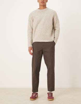 Asos Design 100% Cotton Relaxed Tapered Pants In Multi