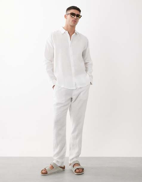 ASOS DESIGN 100% linen co-ord in white - view 1