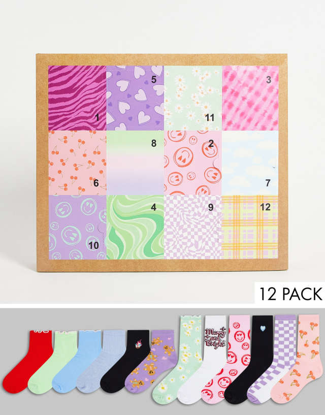 ASOS DESIGN 12 day socks advent calendar