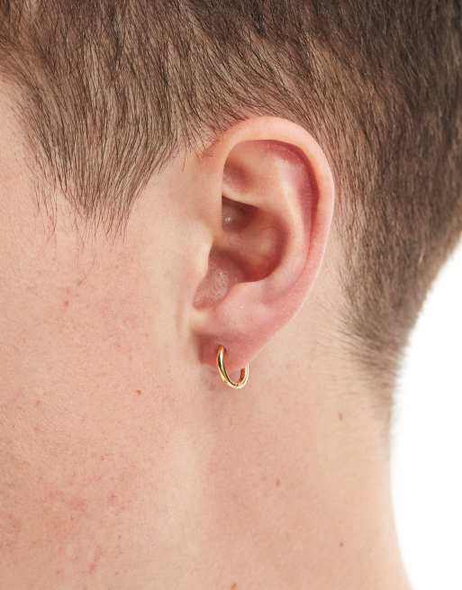 ASOS DESIGN - 12 mm hoop-øreringe i sterlingsølv med 14k guldbelægning