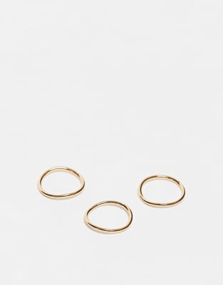 ASOS DESIGN - 14-karätig vergoldeter Stapelring mit schmalem, röhrenförmigem Design-Silber