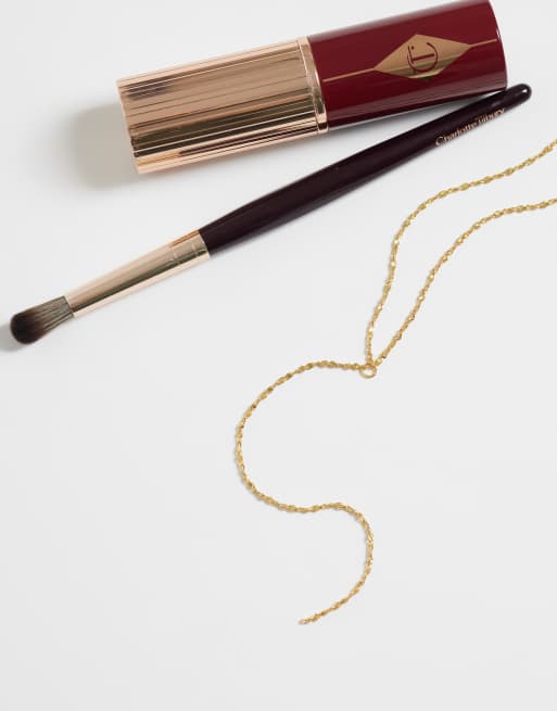 ASOS DESIGN 14k gold plate lariat fine chain necklace, 5 of 5