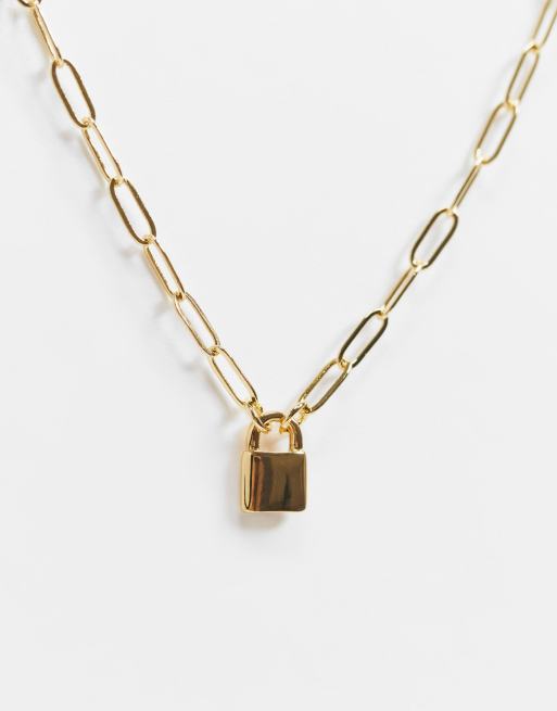 ASOS DESIGN chunky neckchain with padlock design