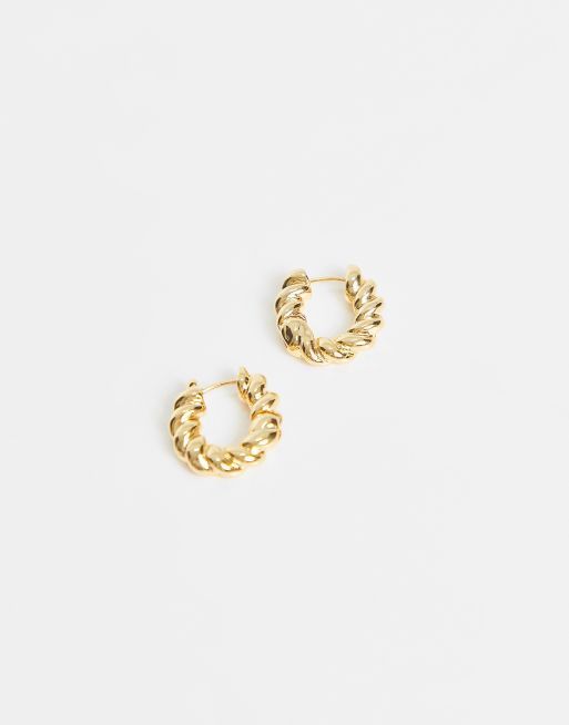 ASOS Design 14K Gold Plated Hinge Hoop Earring