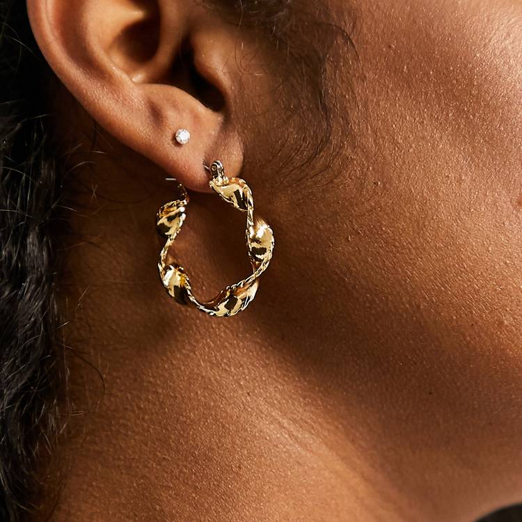 20mm Chunky Triple Twist Hoops Jewellery Earrings Hoop Earrings 