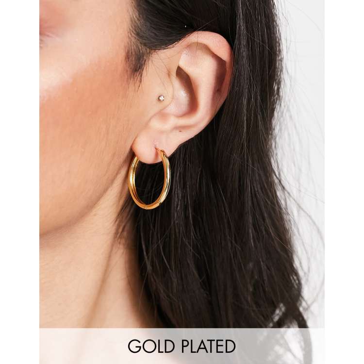 ASOS Design 14K Gold Plated Hinge Hoop Earring