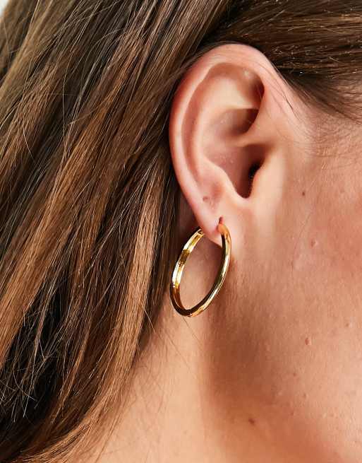 ASOS Design 14K Gold Plated Hinge Hoop Earring