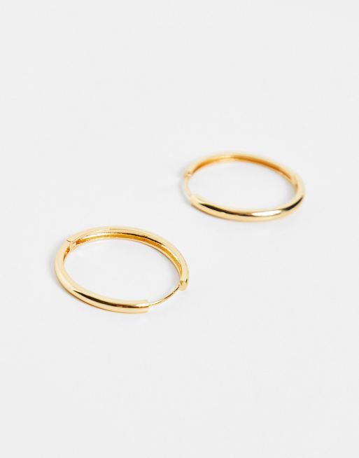 ASOS DESIGN 14k gold plated 25mm hinge hoop earring, 4 of 4