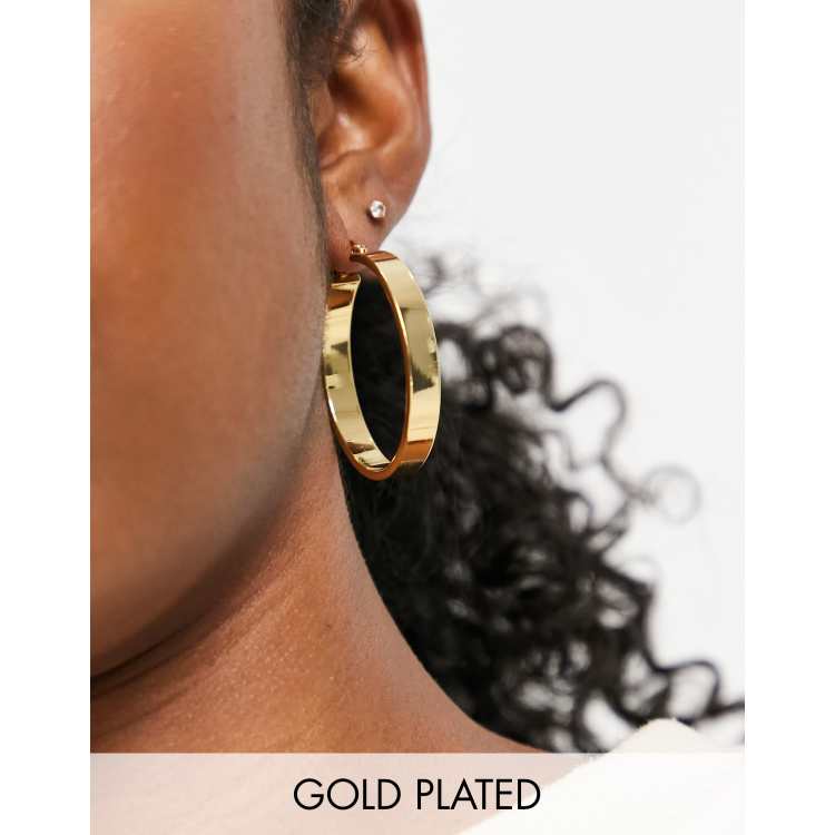 Flat gold on sale circle earrings