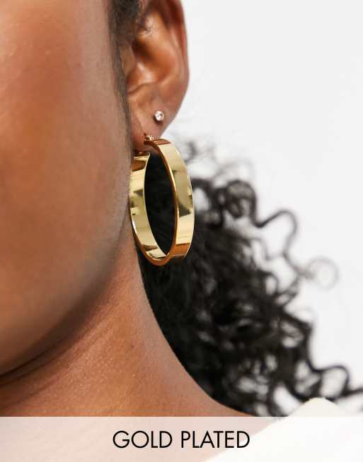 ASOS Design 14K Gold Plated Hinge Hoop Earring