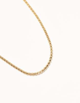 Asos Design 14k Gold Plated Bracelet With Fine Chain Detail In Gold