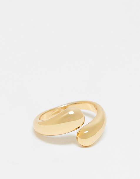 ASOS DESIGN 14k gold plated chunky ring with wrap around design - view 1