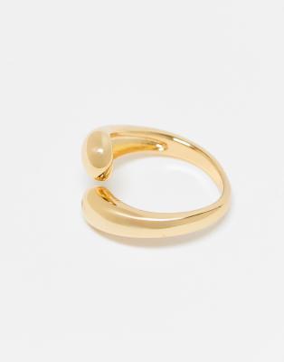 Asos Design 14k Gold Plated Chunky Ring With Wrap Around Design