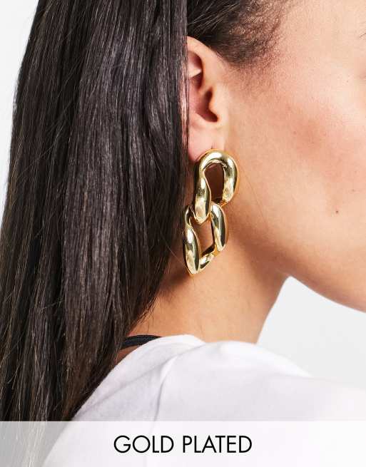 予約中！】-エイソス ASOS DESIGN 14k gold plated drop earrings with