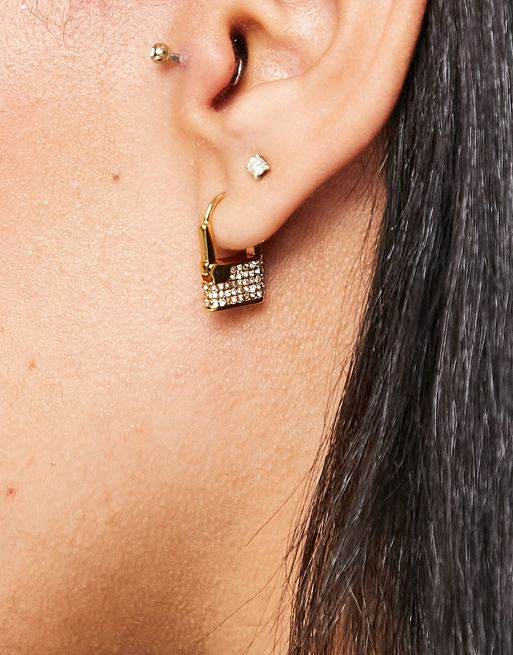ASOS Design 14K Gold Plated Hinge Hoop Earring