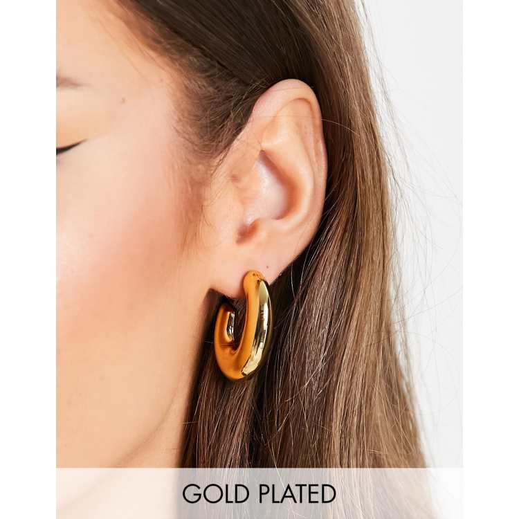 Chunky oval hoop deals earrings