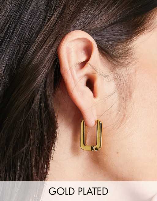 ASOS Design 14K Gold Plated Hinge Hoop Earring