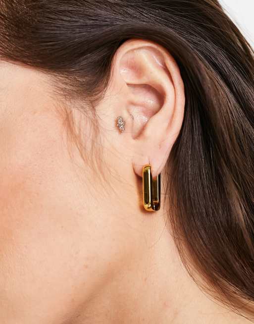 ASOS Design 14K Gold Plated Hinge Hoop Earring