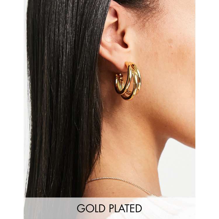 Triple hoop earrings deals 14k