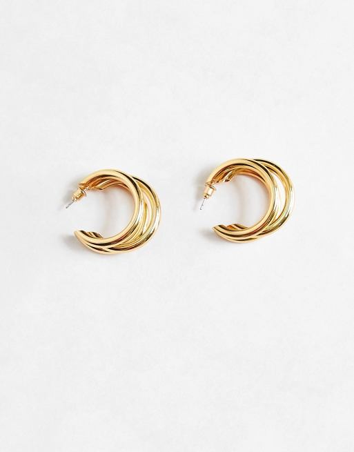 Triple hoop deals earrings 14k