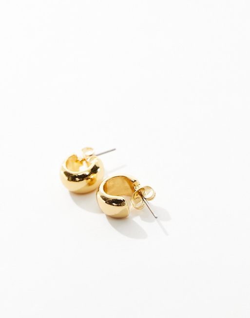 ASOS DESIGN 14k gold plated mini hoop earrings