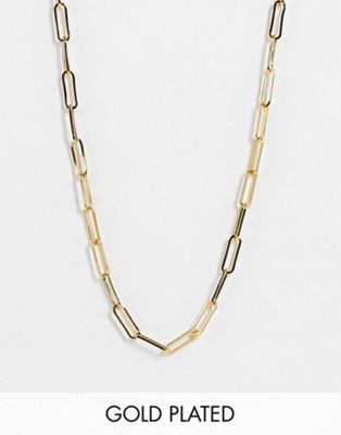 ASOS DESIGN 14k gold plated necklace in open link chain | ASOS