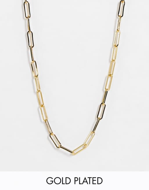 14k gold open link chain necklace