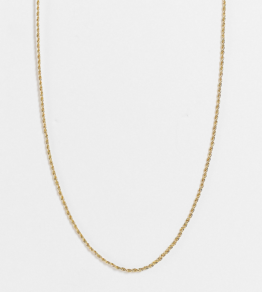 Asos Design 14K Gold Plated Necklace With Mini Rope Chain Design