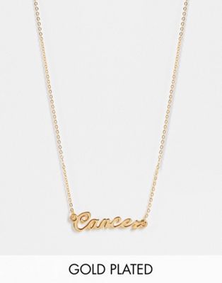 ASOS DESIGN 14k gold plated necklace with zodiac cancer pendant | ASOS