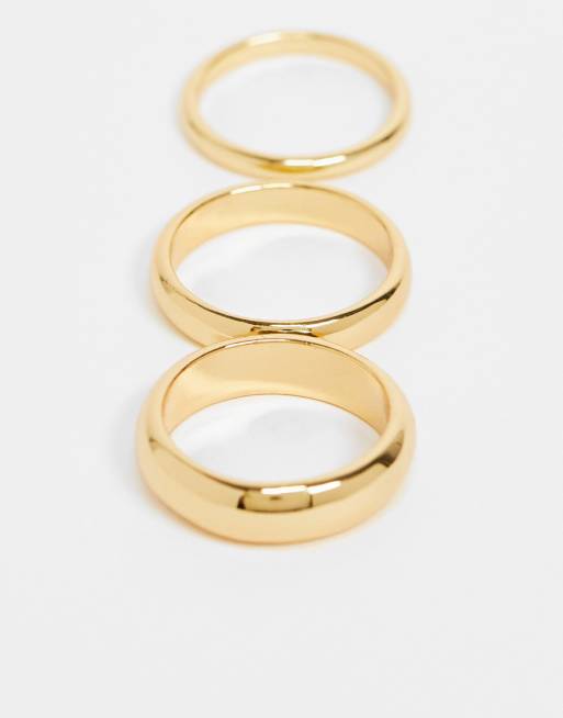 ASOS DESIGN 14k gold plated ring with engraved heart design