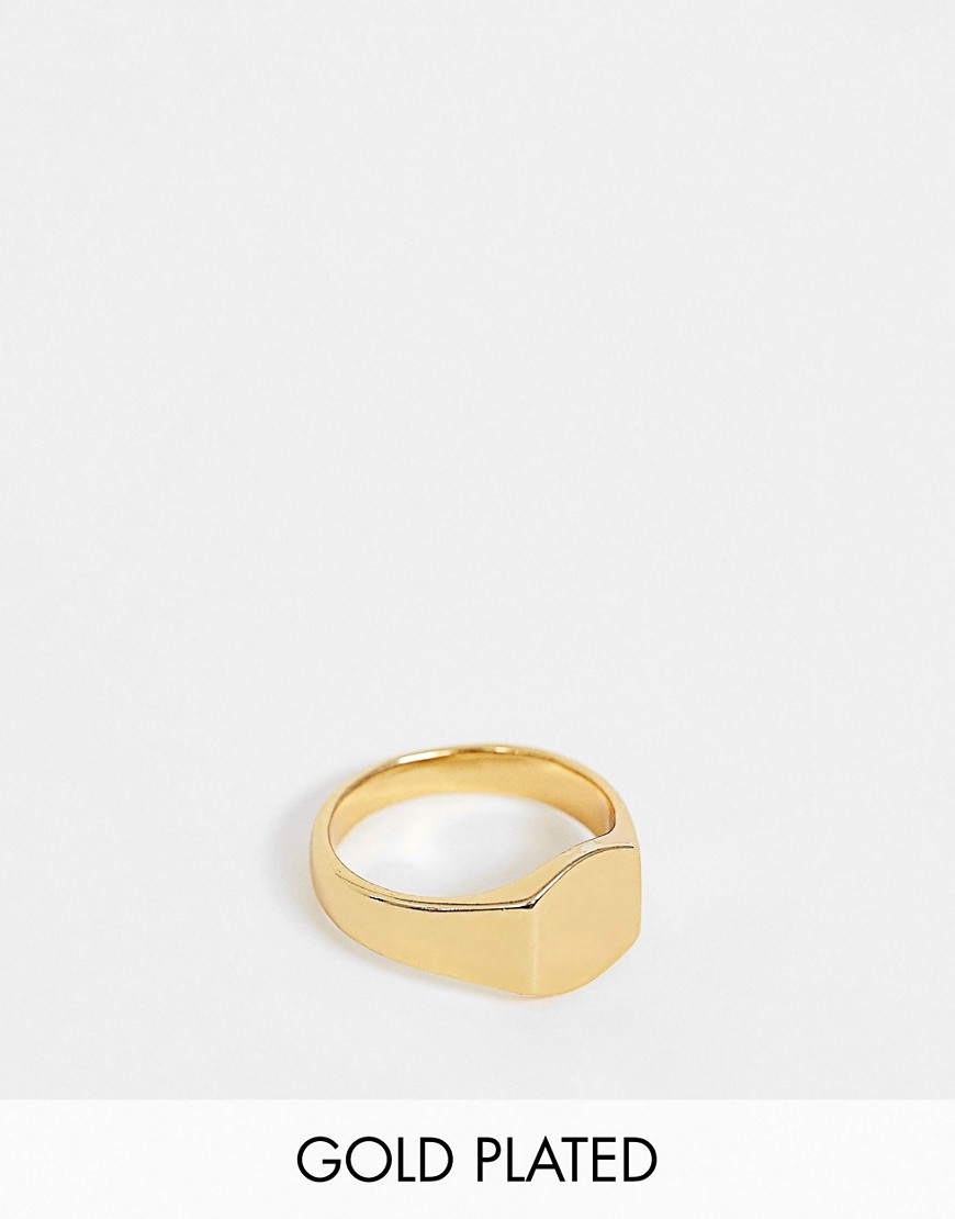 ASOS DESIGN 14k gold plated pinky ring