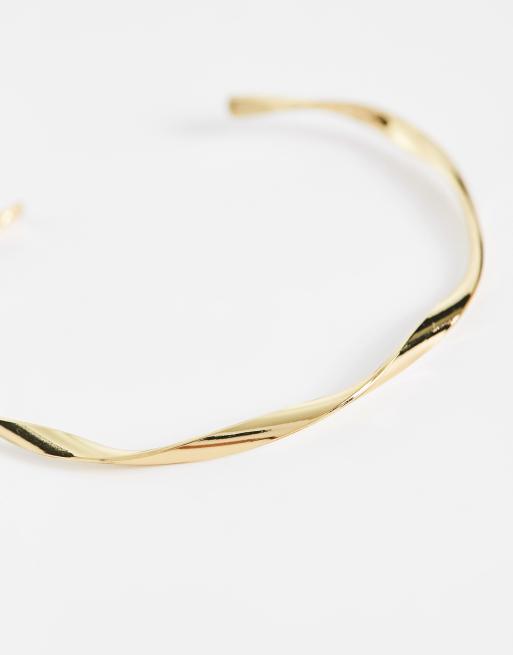 14K Gold Thin Cuff Bracelet