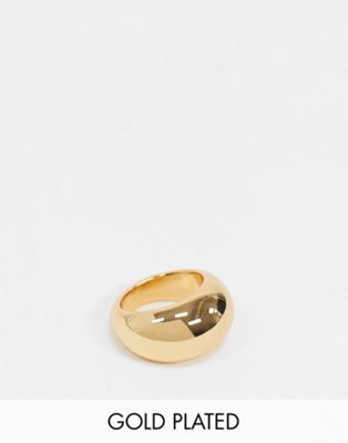 ASOS DESIGN 14k gold plated ring in bubble design