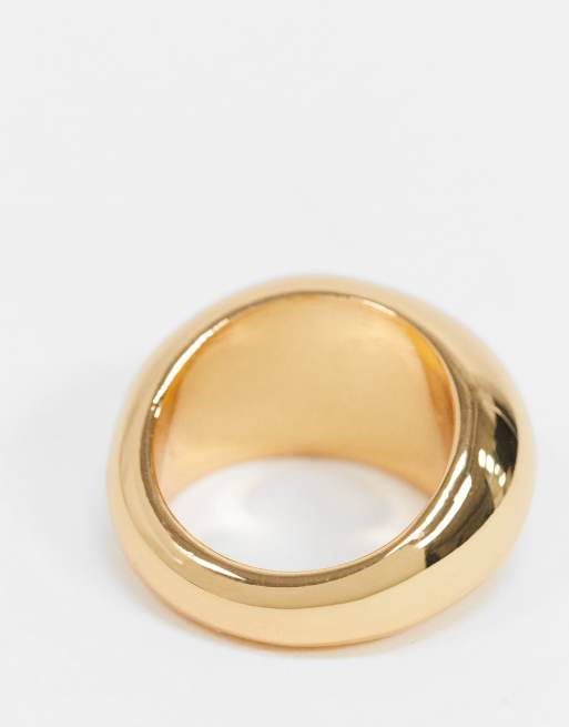 ASOS DESIGN 14k gold plated ring with engraved heart design