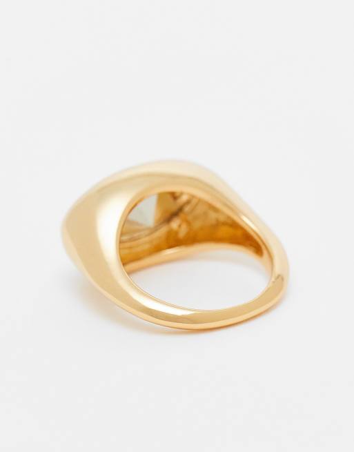 ASOS DESIGN 14k gold plated ring with faux smoky quartz, 2 of 3