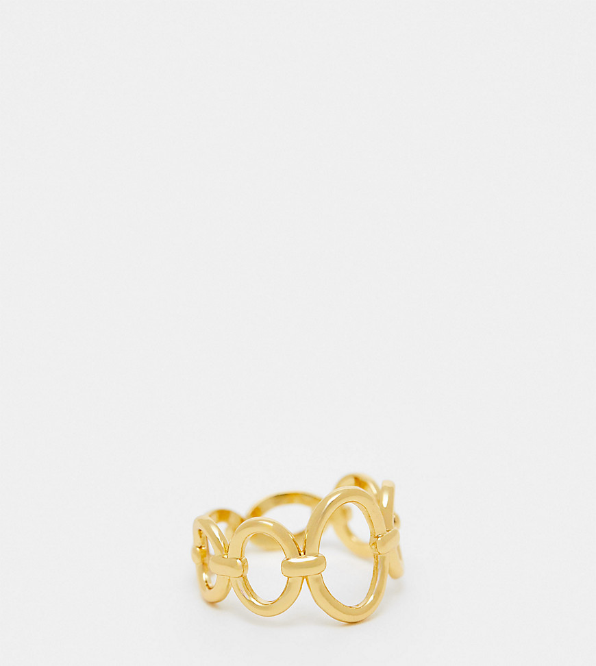 14k gold plated ring with graduated circle design in gold tone