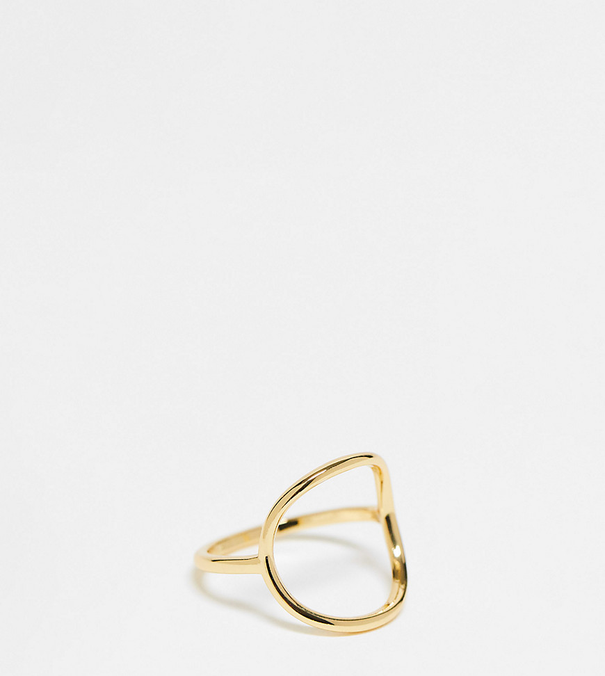 ASOS DESIGN 14k gold plated ring with open circle design