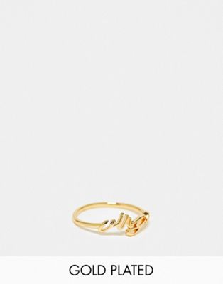 ASOS DESIGN 14k gold plated ring with Virgo zodiac with gift bag - ASOS Price Checker