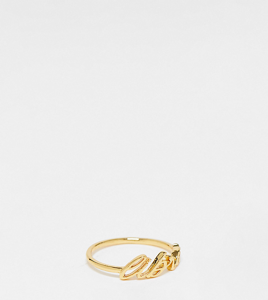 ASOS DESIGN 14k gold plated ring with zodiac libra design