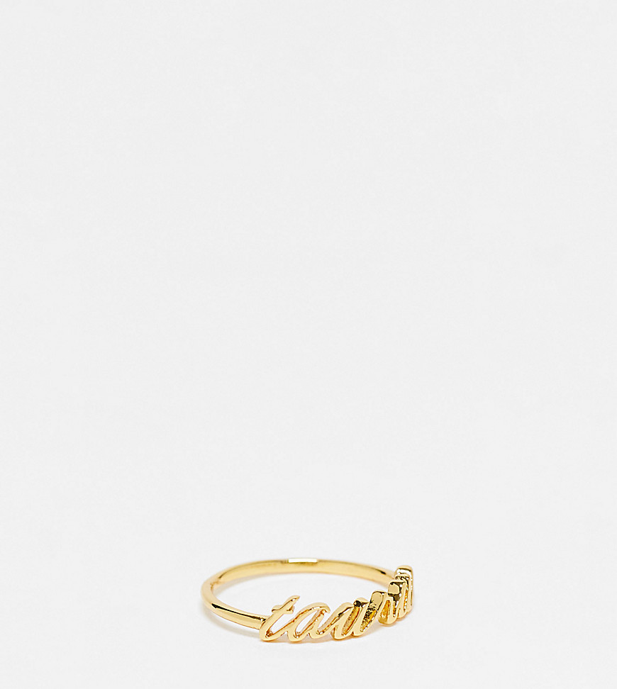 ASOS DESIGN 14k gold plated ring with zodiac taurus design