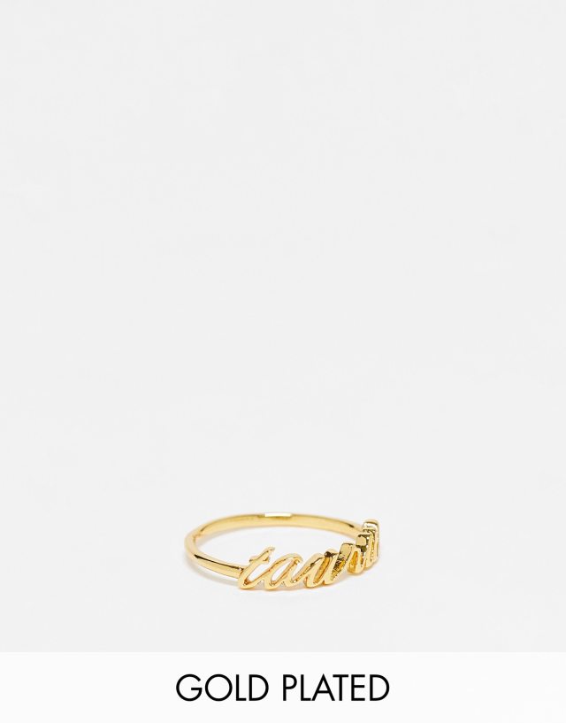 ASOS DESIGN 14k gold plated ring with zodiac taurus design